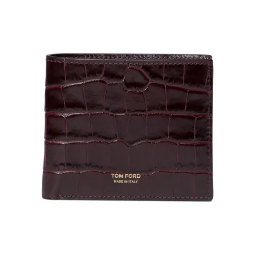 TOM FORD Телячья кожа с овчиной держатель для карт мужской бордовый