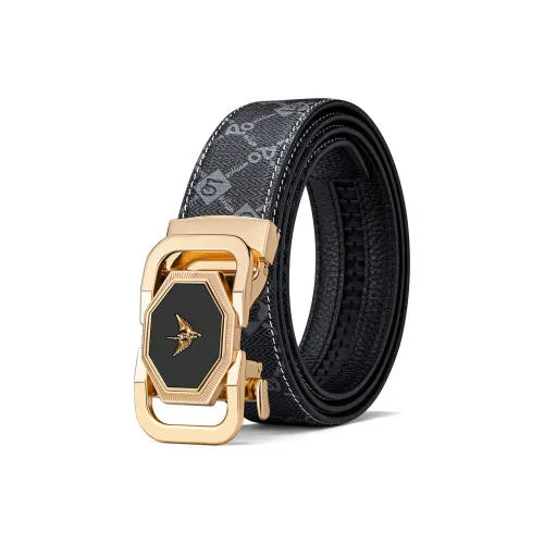 WilliamPOLO Внешний материал ПВХ Низ Коровья кожа Ремни Мужской Золото Ширина 3,5 см