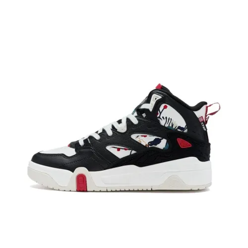 XTEP Весенняя коллекция Легкие кроссовки для скейтбординга High Top Женские Черно-Белые-Красные