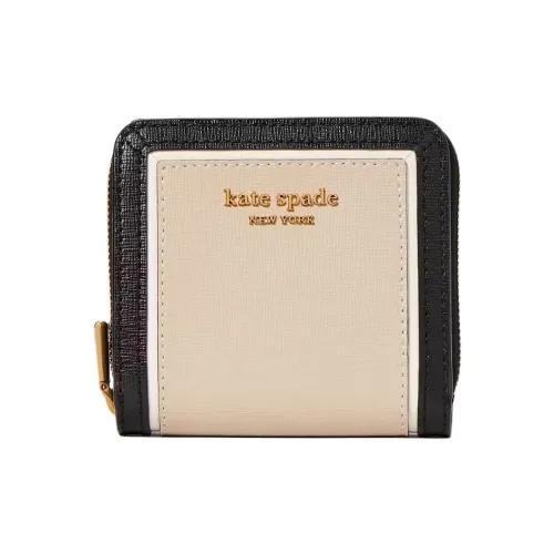 Kate Spade Коровья кожа с Saffiano кожа Кошелек Маленький Женский Черный Розовый