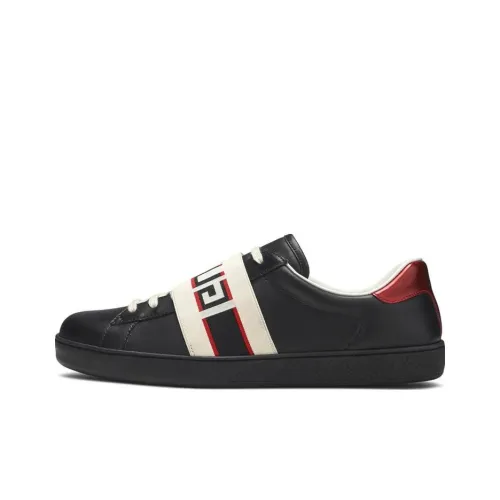 GUCCI Ace Low Топ Стильные Скейтбординги Мужской Черный