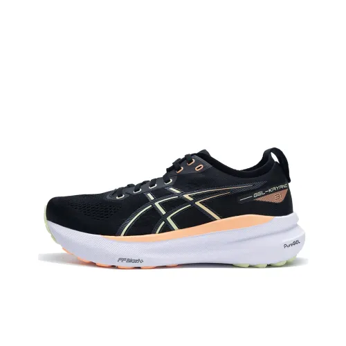 Asics Gel Kayano 31 Амортизация Устойчивый к истиранию Дышащий Поддержка Легкий Низкий Топ Беговые кроссовки Мужской Черный