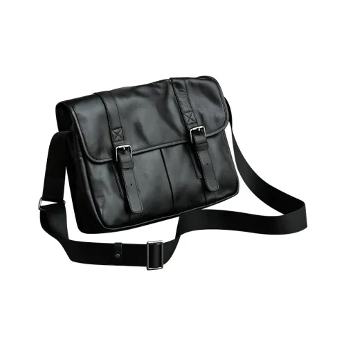 DOSRFINI Сумка через плечо из коровьей кожи Мужская Черная
