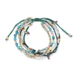 Этнический стиль Многослойный Браслет-шнурок - Зеленый