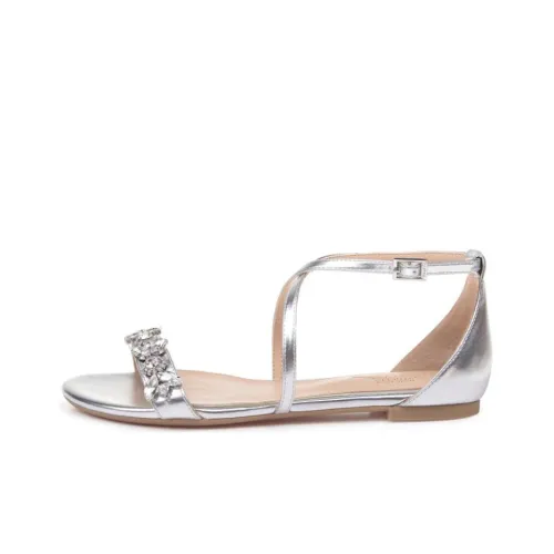 Badgley Mischka Tessy one Ремень Сандалии Женские Серебряные