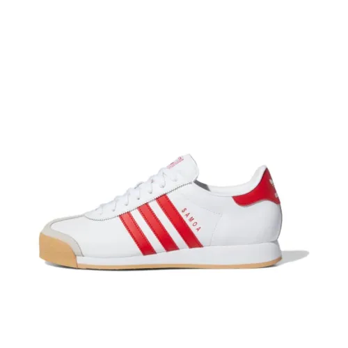 Adidas Originals Samoa Slip-Resistant Lightweight Low-Top Скейтборд Кроссовки Мужские Белый Красный