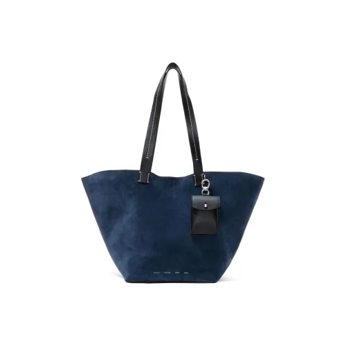 PROENZA SCHOULER Телячья кожа Тоут Сумка Сумка для покупок Сумка Унисекс Морской синий и Черный