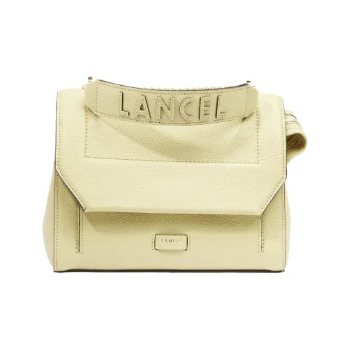 LANCEL Коровья кожа крупнозернистая Сумка через плечо Сумка среднего размера Женская Светло-желтая