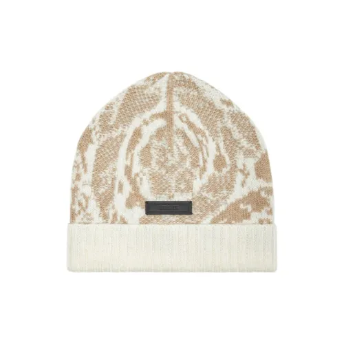 VERSACE Шерсть Телячья кожа Шапки-бини Мужской Бежевый