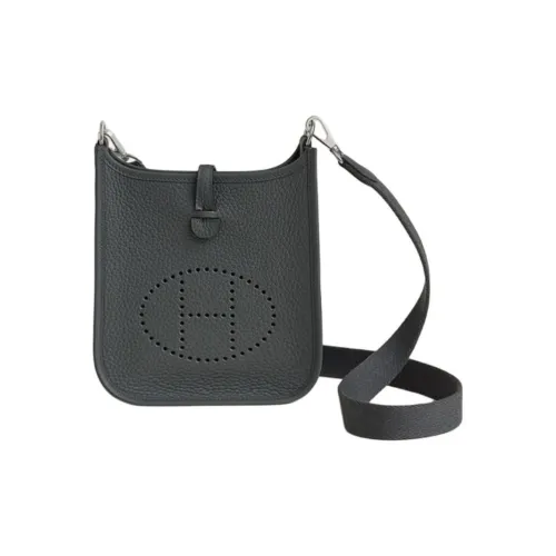 HERMES Evelyne Clemence Телячья кожа Сумка через плечо Женская Серый