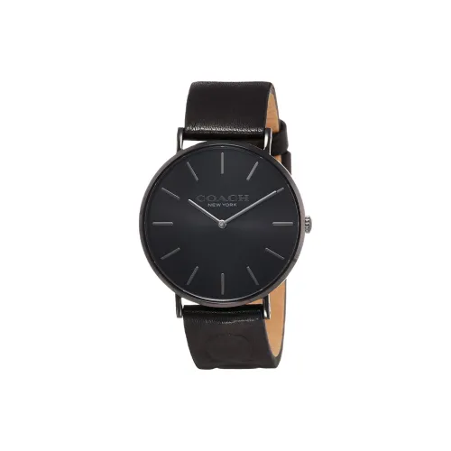 COACH Charles Наручные часы Кварцевый механизм Кожаный ремешок 41 мм Черный циферблат Мужские часы