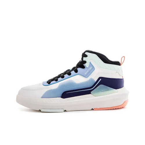 Erke Slip-Resistant Abrasion-Resistant Lightweight MID Skateboarding Shoes Women's Beige Basket Purple