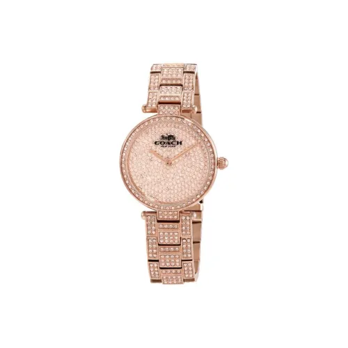 COACH Park Collection Женские часы Кварцевый механизм Ремешок из нержавеющей стали 34 мм Золотистый циферблат