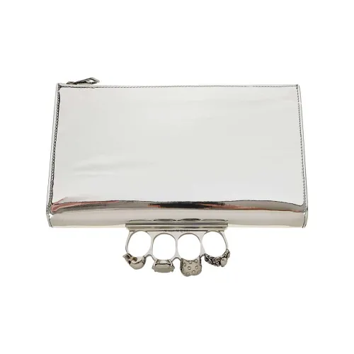 Alexander McQueen TPU Клатч Женская Серебряная