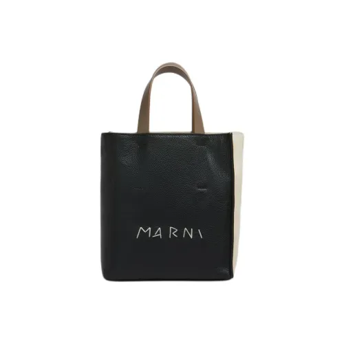 MARNI Телячья кожа Тоут Сумка Сумка для покупок Сумка Мини Женская Черная