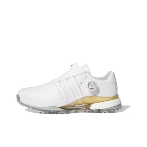 Adidas Tour360 Slip-Resistant Abrasion-Resistant Низкий Топ Мужская Обувь для гольфа Белый Золото