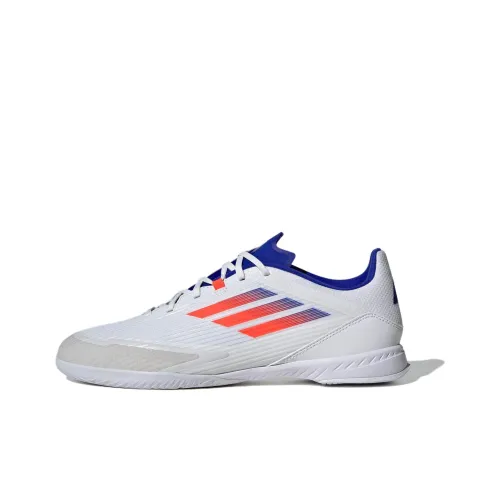 Adidas F50 Противоскользящие Устойчивые к истиранию Футбольные бутсы Унисекс Белый Синий Оранжевый