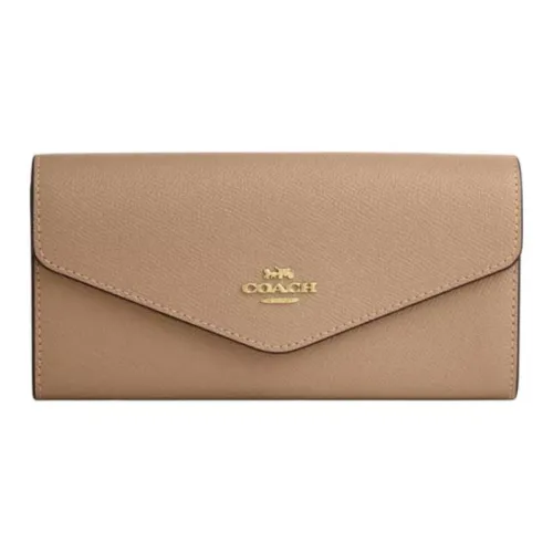 COACH Конверт Кожа Кошелек Маленький Женский Коричневый