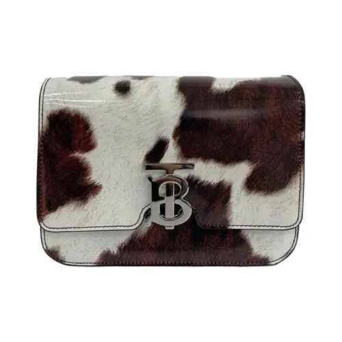 Burberry Лакированная кожа сумка на плечо из коровьей кожи женская цвет махагони