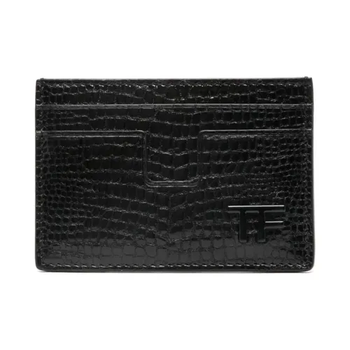 TOM FORD Козья кожа с телячьей кожей держатель для карт мужской черный