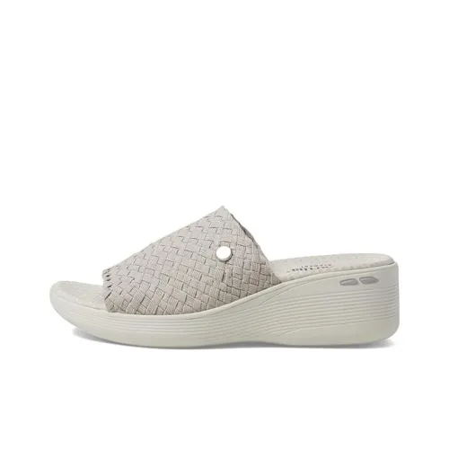 Martha Stewart x Skechers Pier Lite Тихий Быстросохнущий Каблук клин Обувь Женские Серый