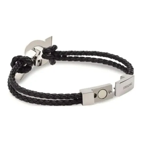 FERRAGAMO Brass Bracelets Мужской Черный