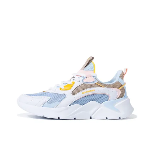 QIAODAN Износостойкие Дышащие Низкие Повседневные Беговые Кроссовки Женские Синие Розовые