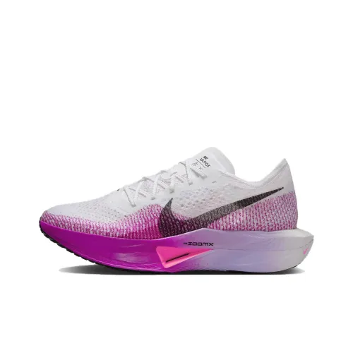Nike ZoomX Vaporfly 3 Беговые кроссовки Низкий топ Белый Фиолетовый Черный Унисекс