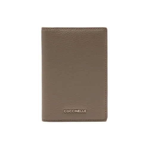COCCINELLE GRAIN LEATHER Держатель для паспорта ZERO Кошелек Держатель для карт Женский Теплый Серый Коричневый