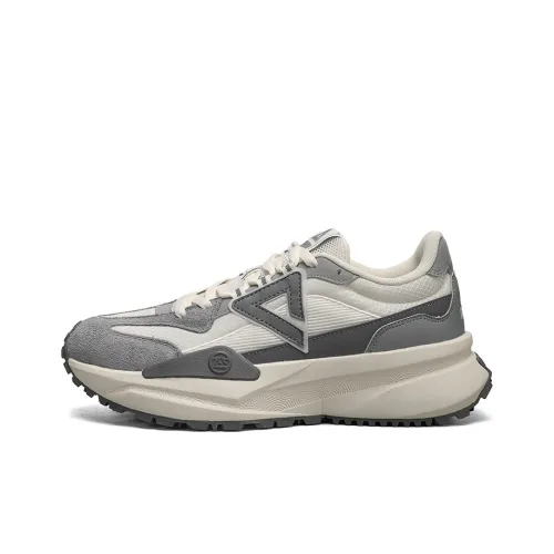 PEAK Casual Низкий Топ Серый Холщовый Белый Мужской