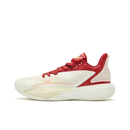 QIAODAN Sharp Edge 7,0 Противоскользящие Устойчивые к истиранию Баскетбольные кроссовки Мужские Белый Красный