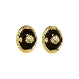 Shell Oval Stud Earrings - Gold  
Оболочка Овальная Серьги-гвоздики - Золото