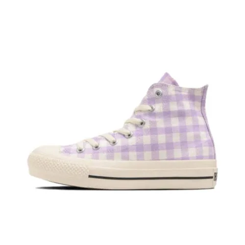Конверс All Star PLTS FLOWERPATCH HI Устойчивые к истиранию Дышащие Высокие Кеды Женские Фиолетовые