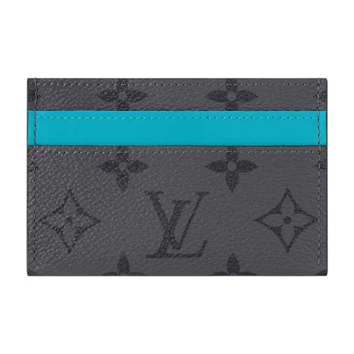 LOUIS VUITTON Кожа Держатель для карт Мужской Серый и Синий