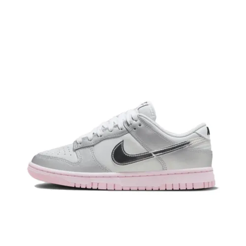 Nike Dunk Скейтборд Кроссовки Низкие Серебряные Женские