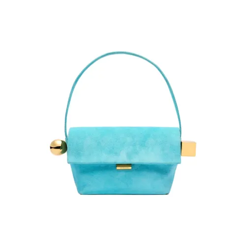 Jacquemus Мягкая замшевая сумка через плечо женская светло-зеленая цвет "Каменный"