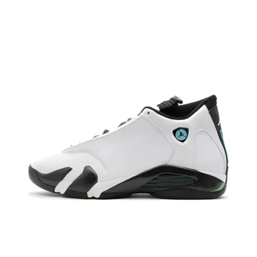 Jordan Air Jordan 14 High Топ Винтажные Баскетбольные Кроссовки Мужские Белые Зеленые