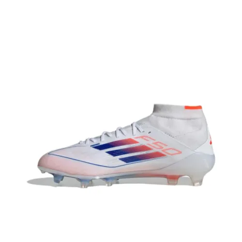 Adidas F50 FG Твердый грунт Твердый грунт Противоскользящий Устойчивый к истиранию Футбольные бутсы Женские Белый Синий Красный