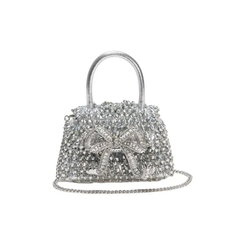 Self Портрет Коровья кожа Сумка через плечо Сумка Микро Women's Silver