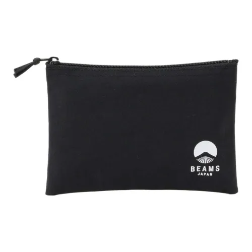 BEAMS Nylon Clutch Large Unisex Black Light Umber Orange BEAMS Нейлон Клатч Большой Унисекс Черный Светлый Умбра Оранжевый