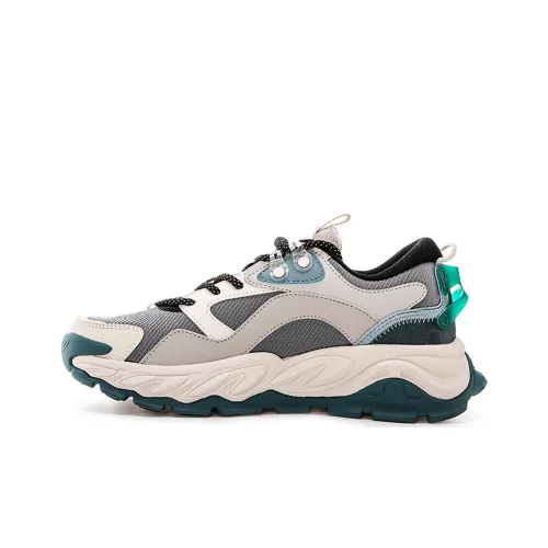 Erke Slip-resistant Abrasion-resistant Low Top Casual Running Shoes Women's Gray Green Эрке Противоскользящие Устойчивые к истиранию Низкие Кеды Повседневные Беговые Кроссовки Женские Серый Зеленый