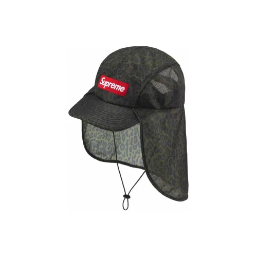Supreme Полиэстер Шапки и Кепки Унисекс Леопардовый принт Темно-синий Лаймово-зеленый Черный