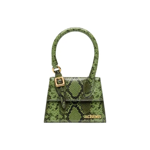 Jacquemus Le Chiquito Moyen Python Узор Тисненая кожа Сумка через плечо Сумка Средний Женские Зеленый