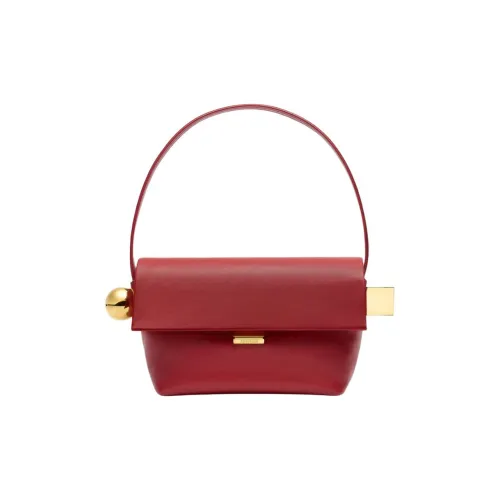 Jacquemus Мягкая кожа Nappa Сумка через плечо Женская Темно-красная