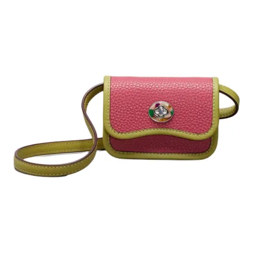 Coachtopia Кожа Сумка через плечо Кошелек Мини Женский Клубничный Туманный SOUR Оранжевый Зеленый
