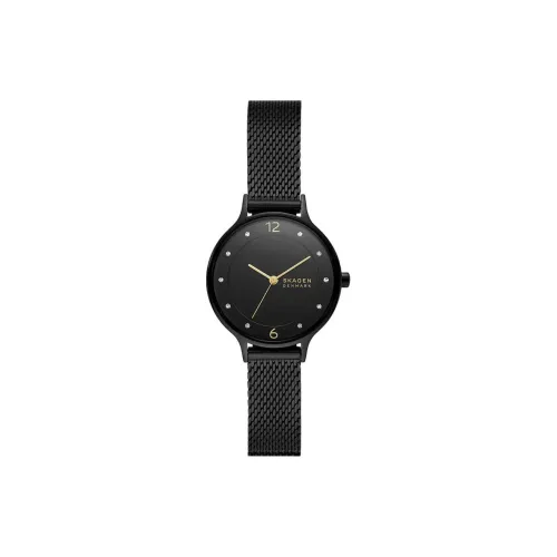 SKAGEN Anita Lille Collection Женские часы Кварцевый механизм Ремешок из нержавеющей стали 30 мм Черный циферблат