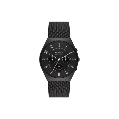 SKAGEN Midnight Collection Мужские часы Кварцевый механизм Ремешок из нержавеющей стали 42 мм Черный циферблат