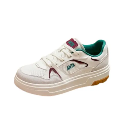 ANTA Life Collection Slip-resistant Abrasion-resistant Low Top Скейтборд Кроссовки Женские Белый Красный Зеленый