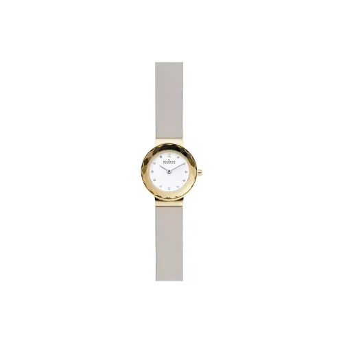 SKAGEN LEONORA Коллекция Наручные часы Кварцевый механизм Кожаный ремешок 25 мм Белый циферблат Женские часы