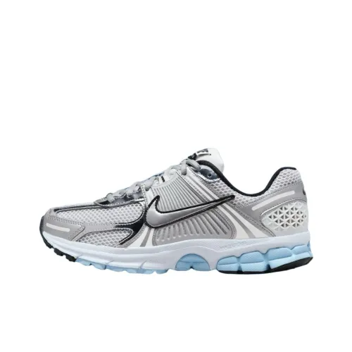Nike Air Zoom Vomero 5 Беговые кроссовки Низкий топ Серебристо-синий Женский